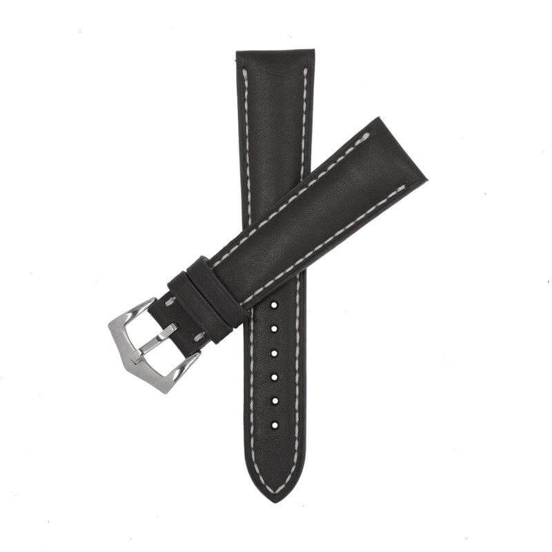 Black Barenia Leather Watch Strap - Milano Straps