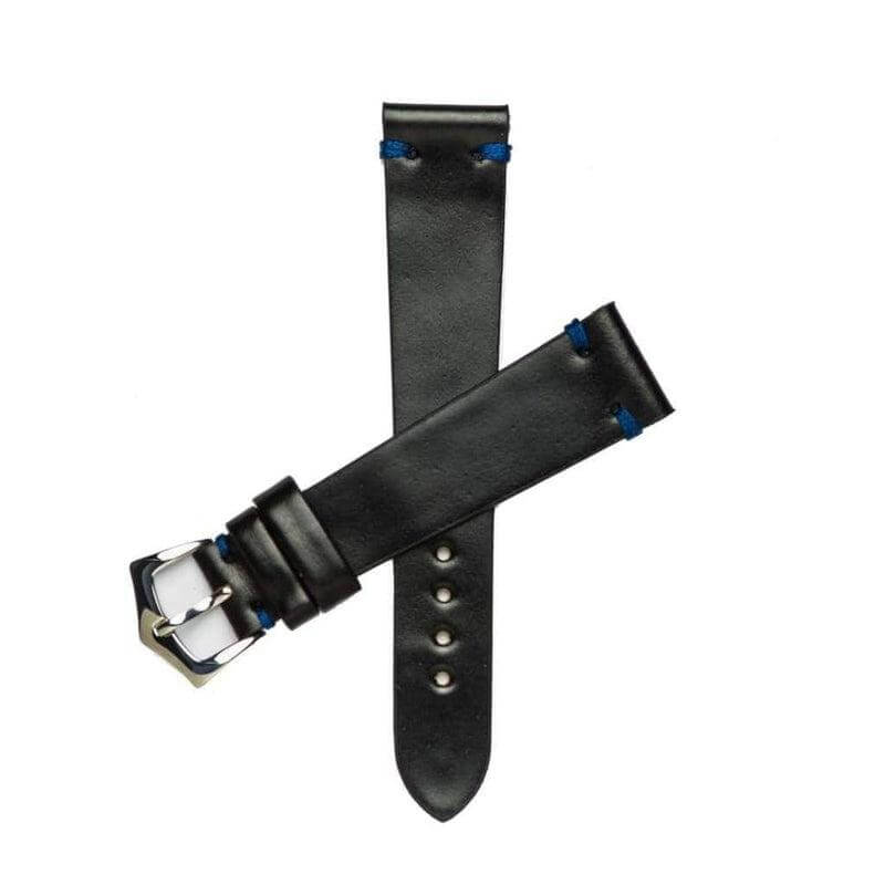 Black Blu Cordovan Leather Watch Strap - Milano Straps