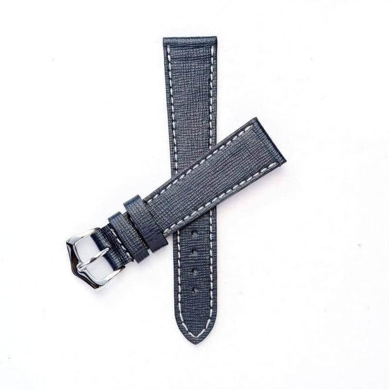 Bracelet de montre en Cuir Saffiano - Noir