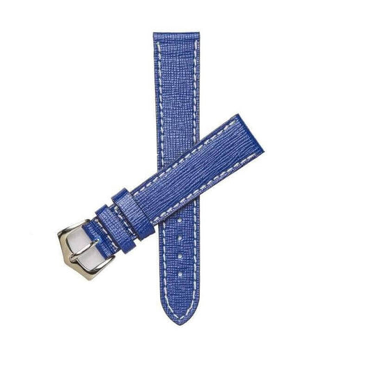 Blu Saffiano Leather Watch Strap - Milano Straps