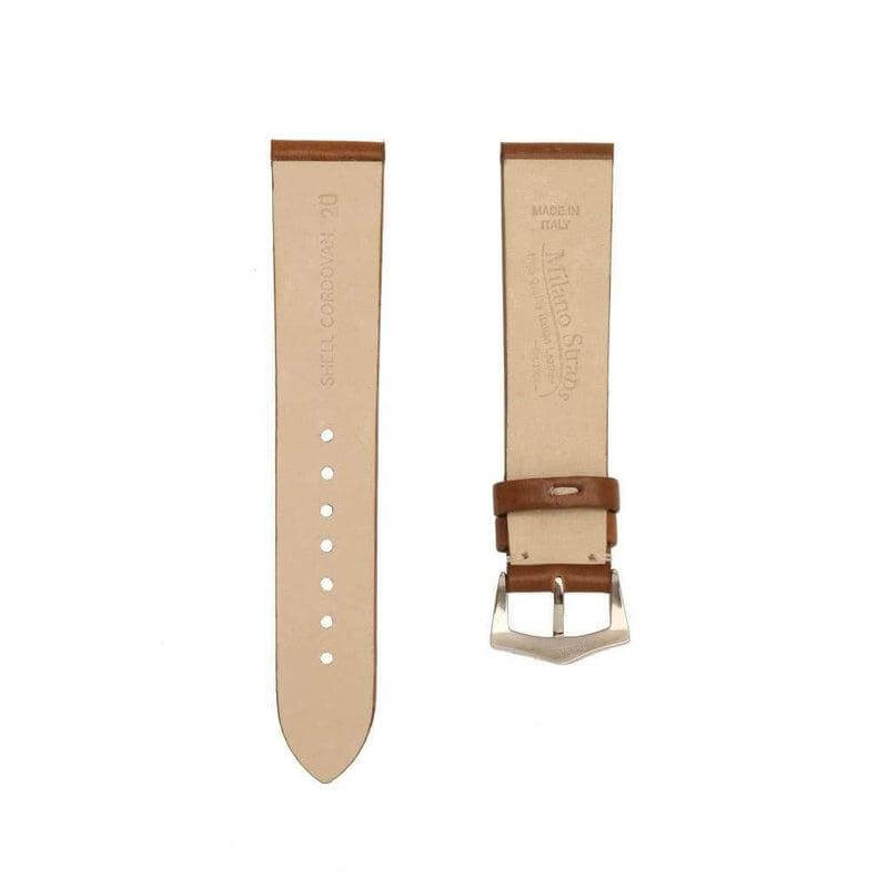 Brown Cordovan Leather No Stitches Watch Strap - Milano Straps