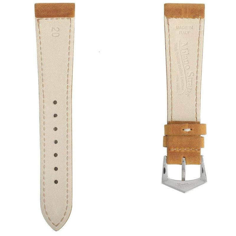 Cognac Crazy Horse Leather Watch Strap - Milano Straps