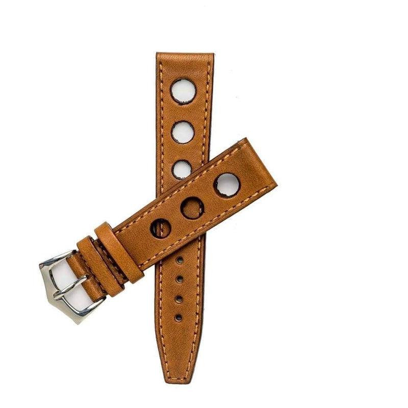 Cognac "Rally" Leather Watch Strap - Milano Straps