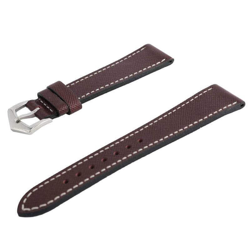 Cognac Saffiano Leather Watch Strap - Milano Straps