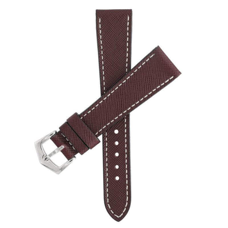 Cognac Saffiano Leather Watch Strap - Milano Straps