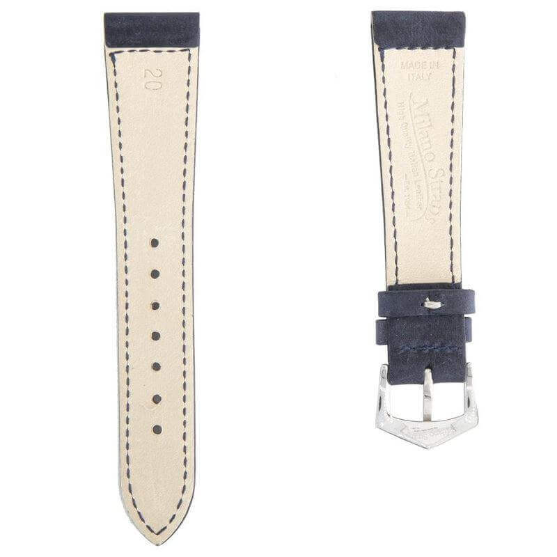 Dark Blu Crazy Horse Leather Watch Strap - Milano Straps