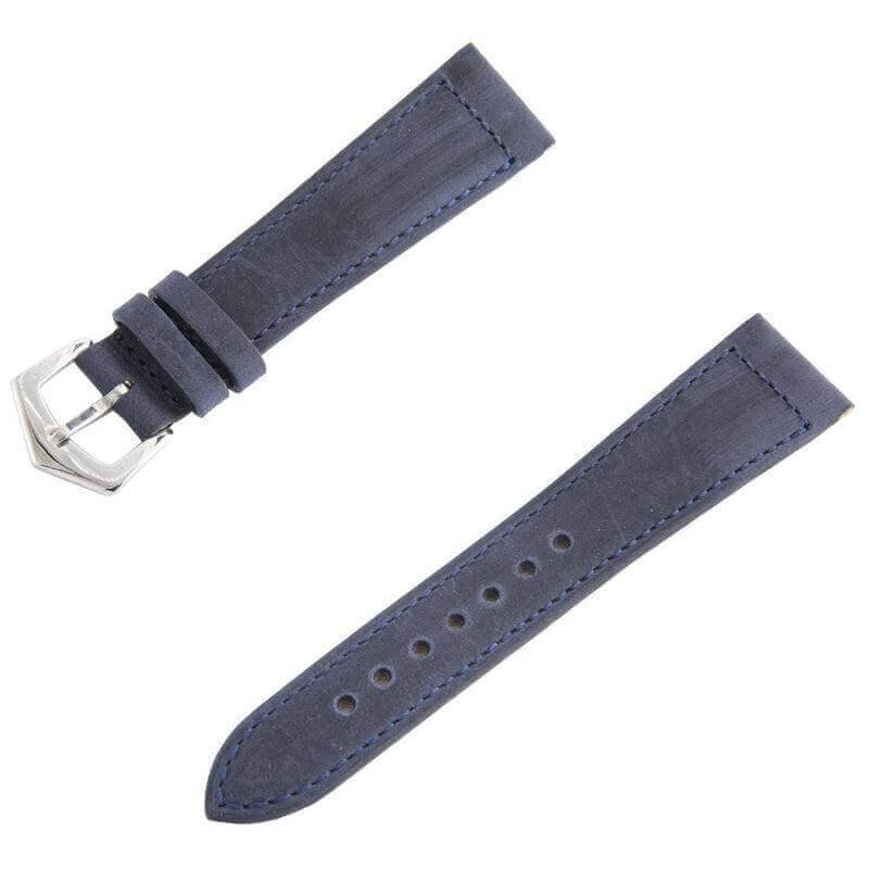 Dark Blu Crazy Horse Leather Watch Strap - Milano Straps