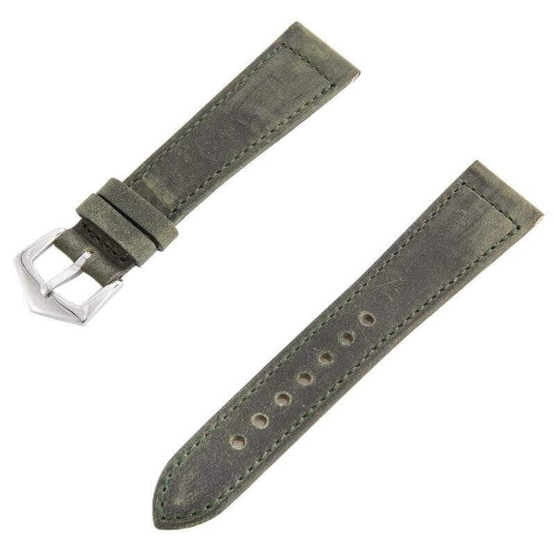 Dark Green Crazy Horse Leather Watch Strap - Milano Straps