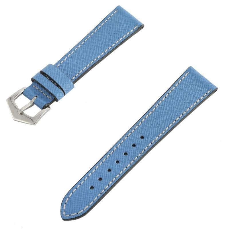 Light Blu Saffiano Leather Watch Strap - Milano Straps