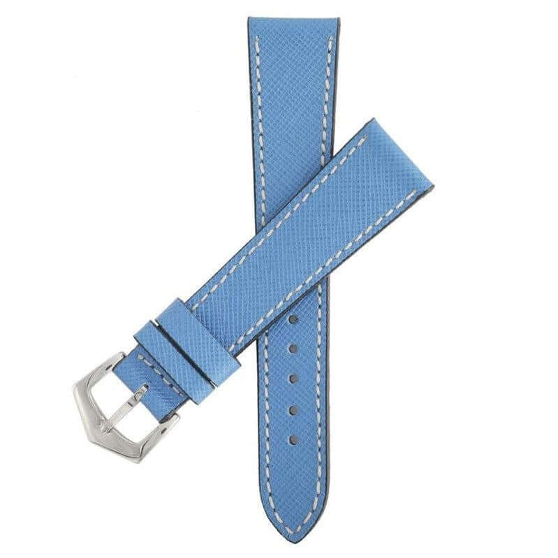 Light Blu Saffiano Leather Watch Strap - Milano Straps