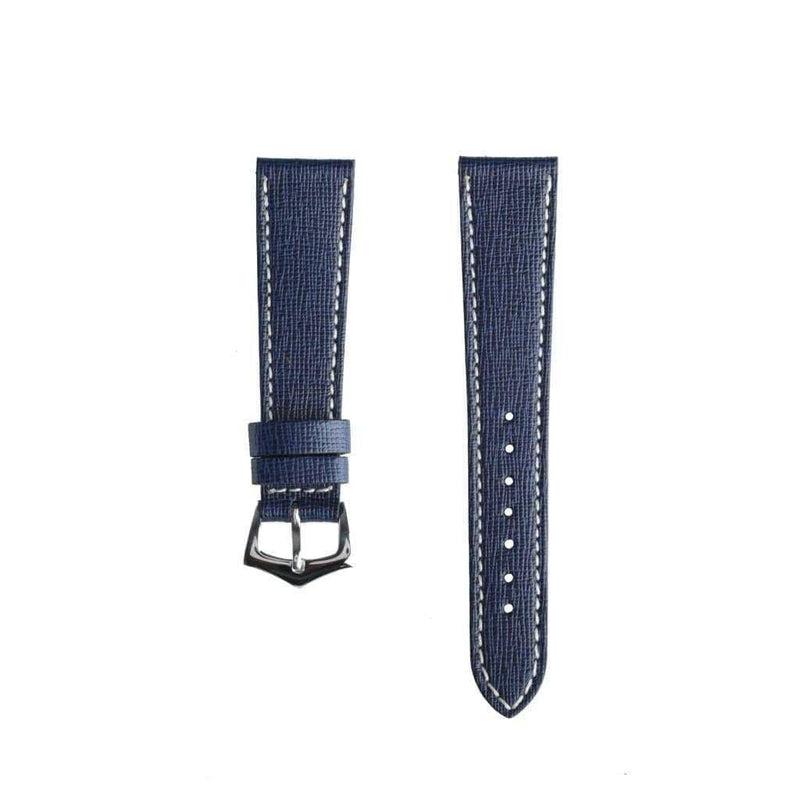 Navy Blu Saffiano Leather Watch Strap - Milano Straps