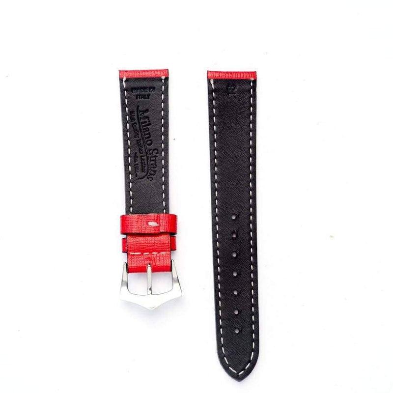 Red Saffiano leather Watch Strap - Milano Straps