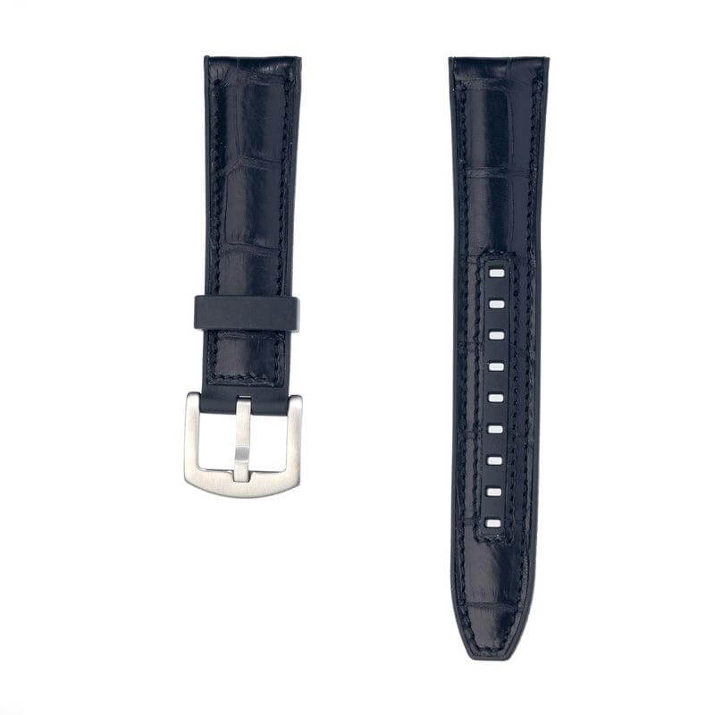 Rubber Black Alligator Watch Band - Milano Straps