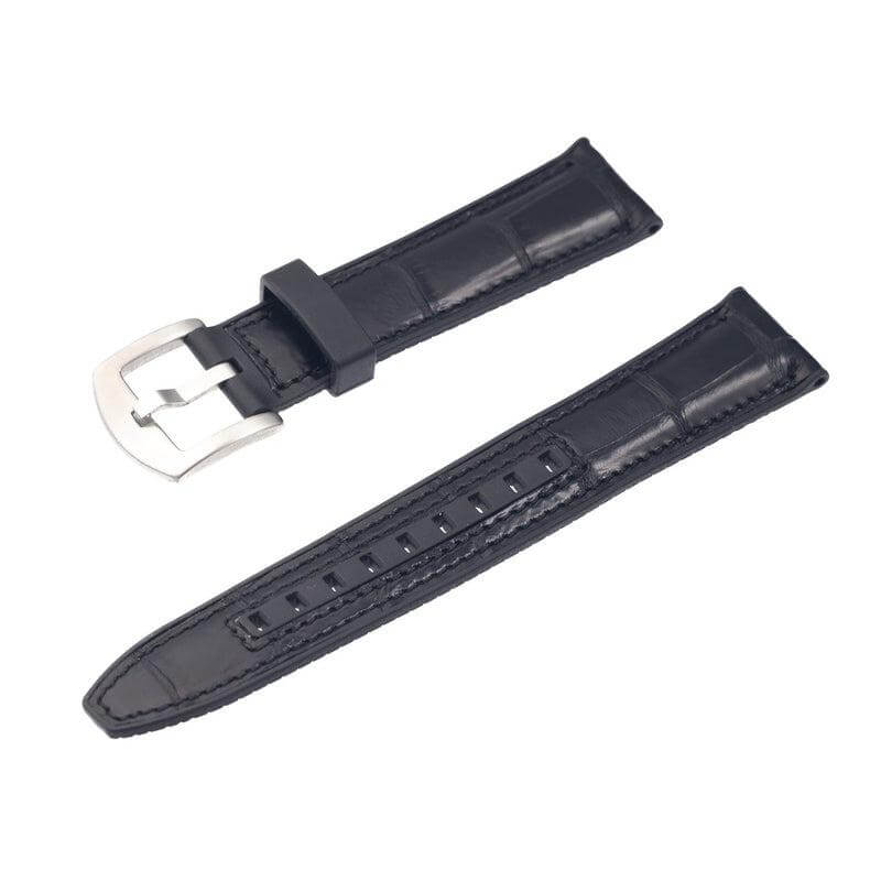 Rubber Black Alligator Watch Band - Milano Straps