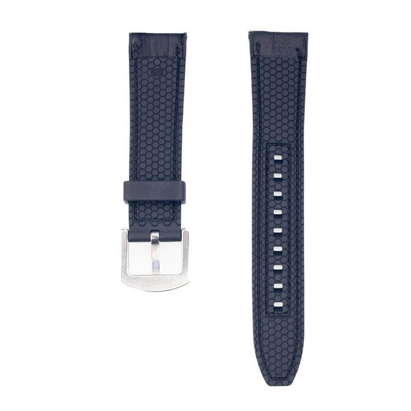 Rubber Black Alligator Watch Band - Milano Straps