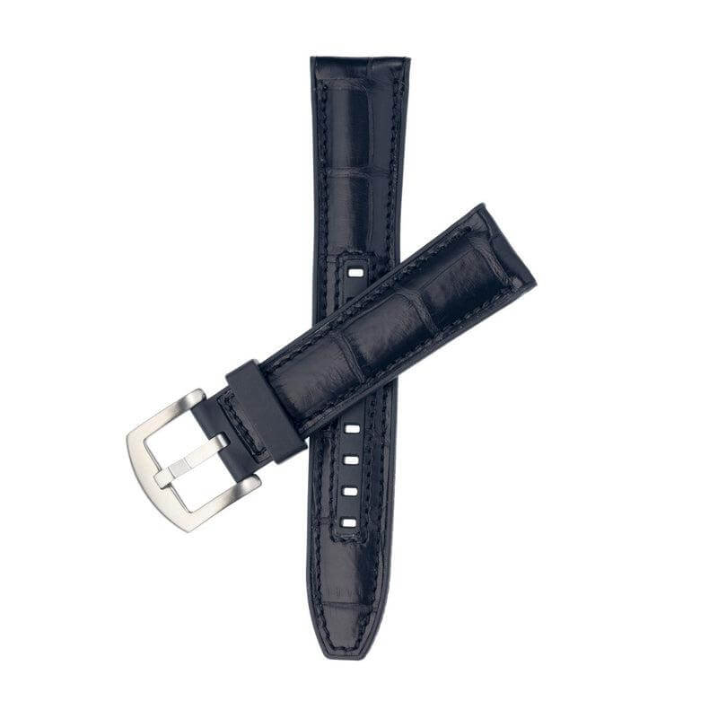 Rubber Black Alligator Watch Band - Milano Straps