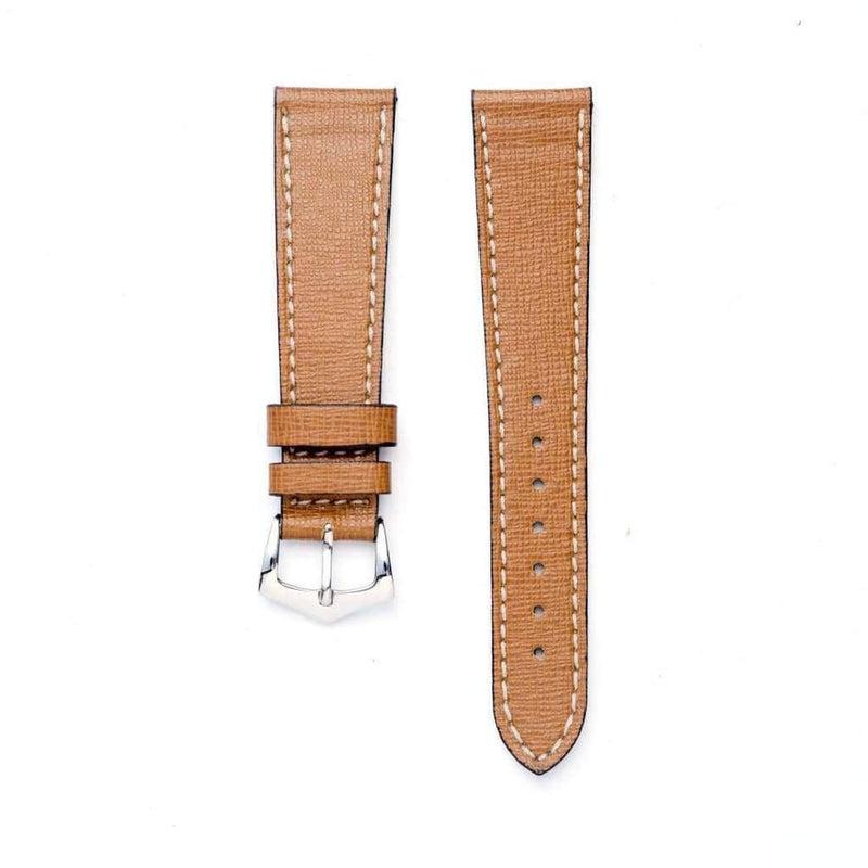 Tan Saffiano Leather Watch Strap - Milano Straps