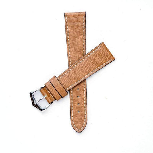 Tan Saffiano Leather Watch Strap - Milano Straps