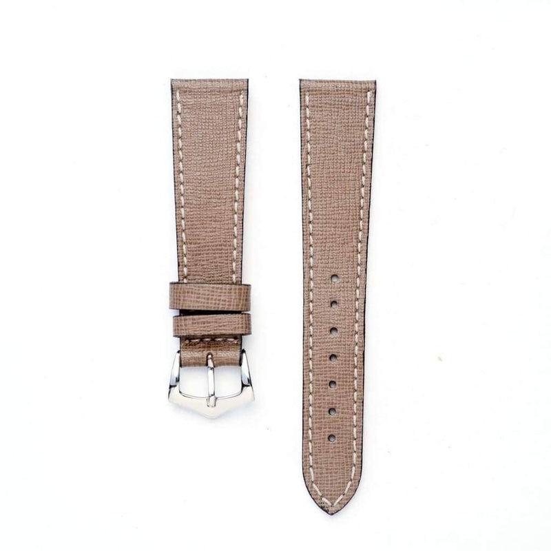 Taupe Saffiano Leather Watch Strap -Taupe - Milano Straps