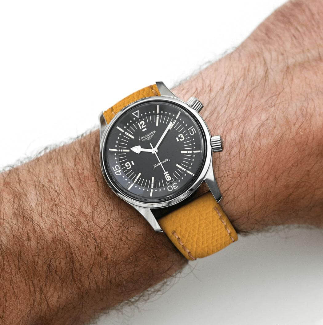 Yellow Hammered Calfskin Ecru Stitches Watch strap-Leather strap-Milano Straps-Watch Bands