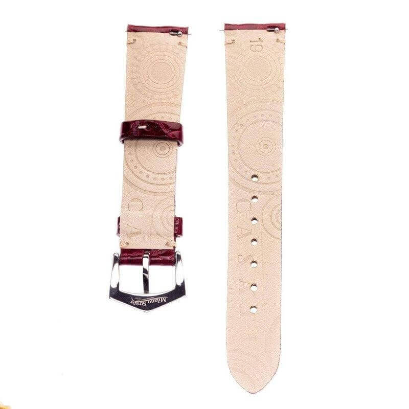 Apple Watch Band Burgundy Alligator Millennium Minimal Stitches Watch Strap - Milano Straps