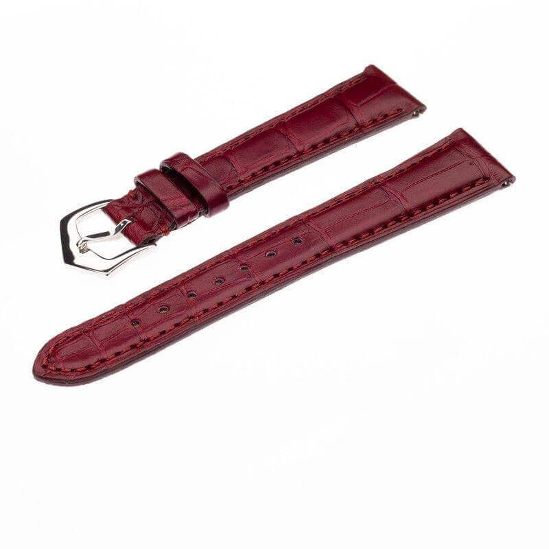 Apple Watch Leather Band ™ Burgundy Matt Alligator Watch Strap - Milano Straps