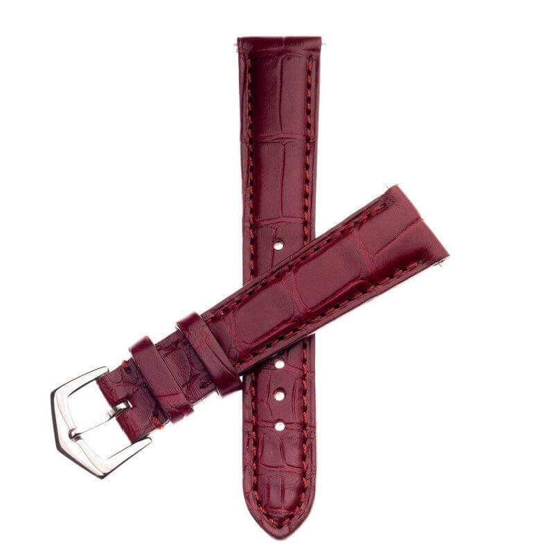 Apple Watch Leather Band ™ Burgundy Matt Alligator Watch Strap - Milano Straps