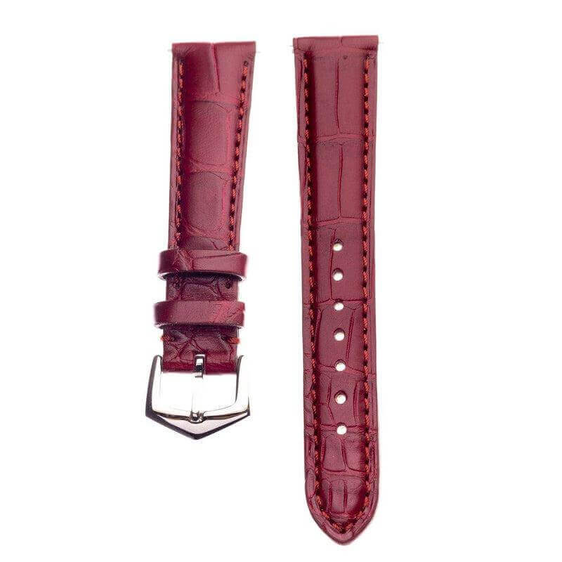 Apple Watch Leather Band ™ Burgundy Matt Alligator Watch Strap - Milano Straps