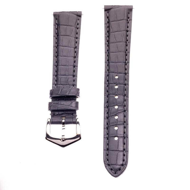 Apple Watch Leather Band ™ Dark Grey Matt Alligator Watch Strap - Apple Watch Alligator Bands- Milano Straps