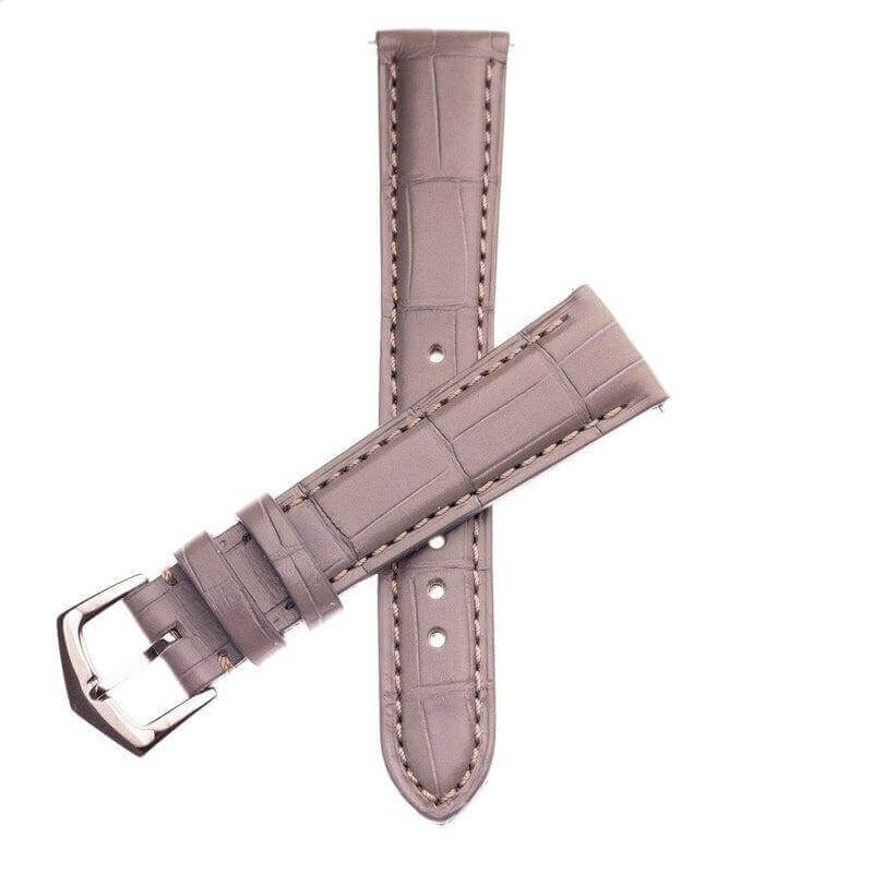 Apple Watch Leather Band ™ Grey Matt Alligator Watch Strap - Apple Watch Alligator Bands- Milano Straps