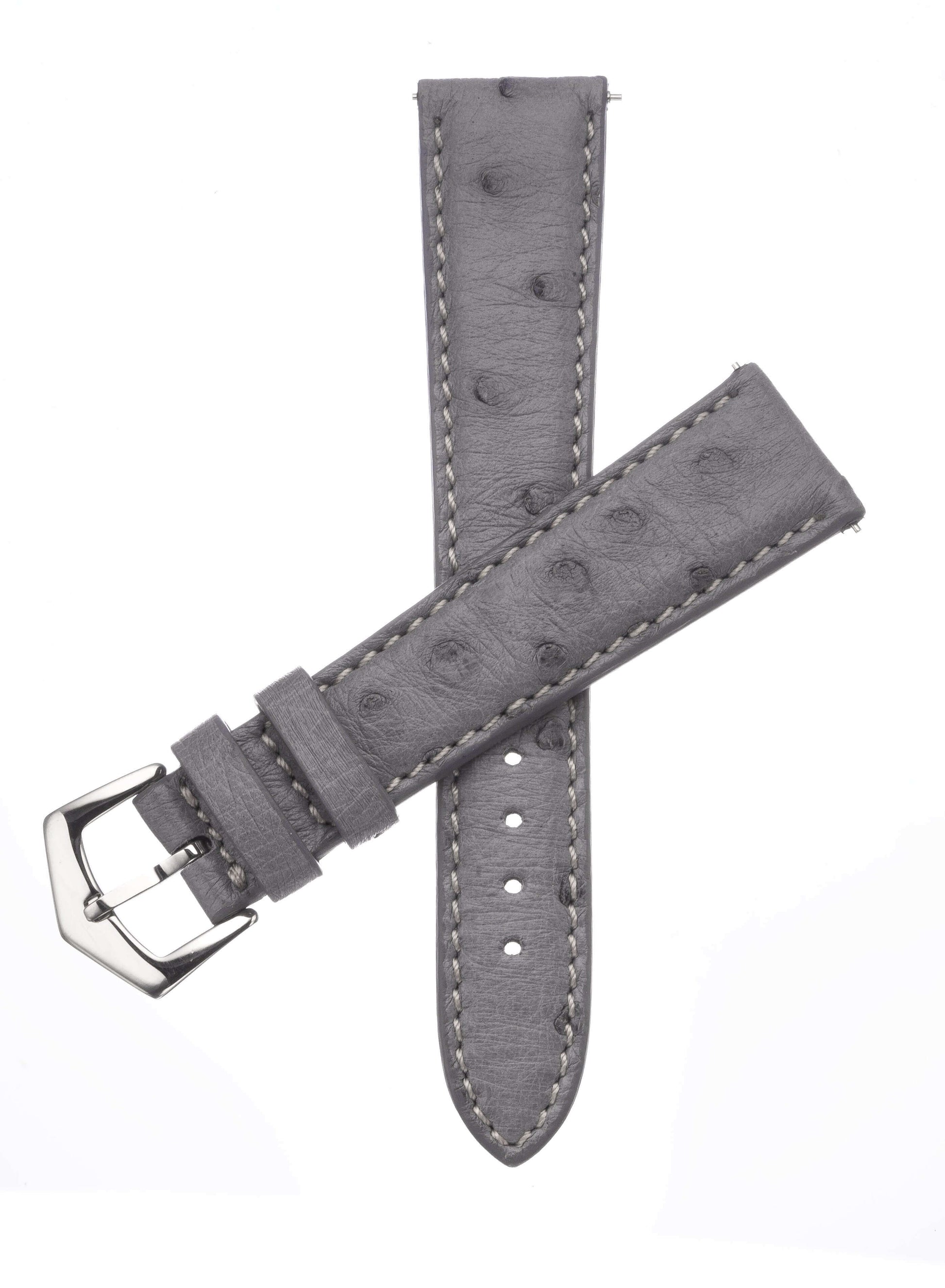 Apple Watch Leather Band ™ Grey Ostrich Leather Strap - Apple Watch Ostrich Bands- Milano Straps