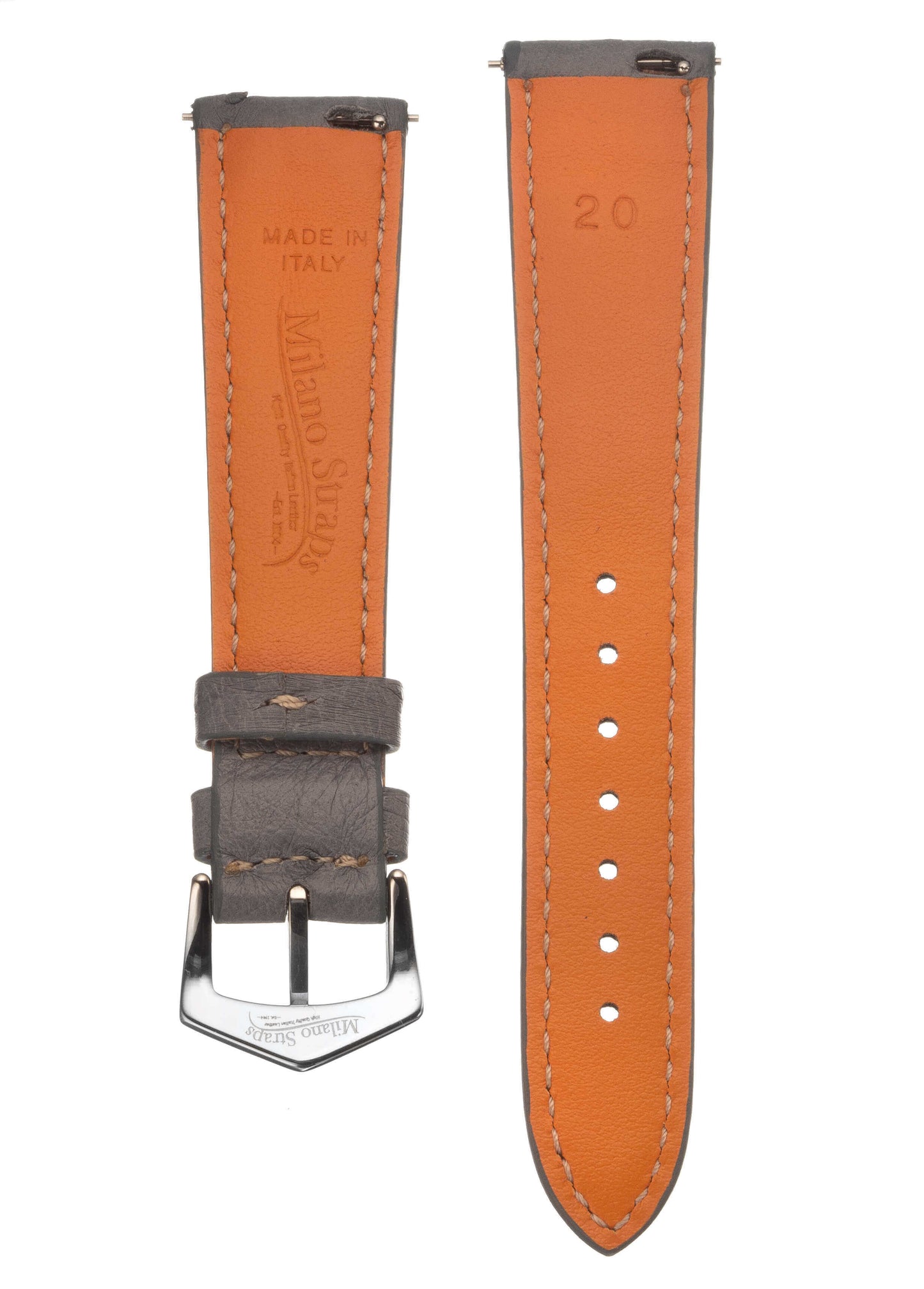 Apple Watch Leather Band ™ Grey Ostrich Leather Strap - Apple Watch Ostrich Bands- Milano Straps