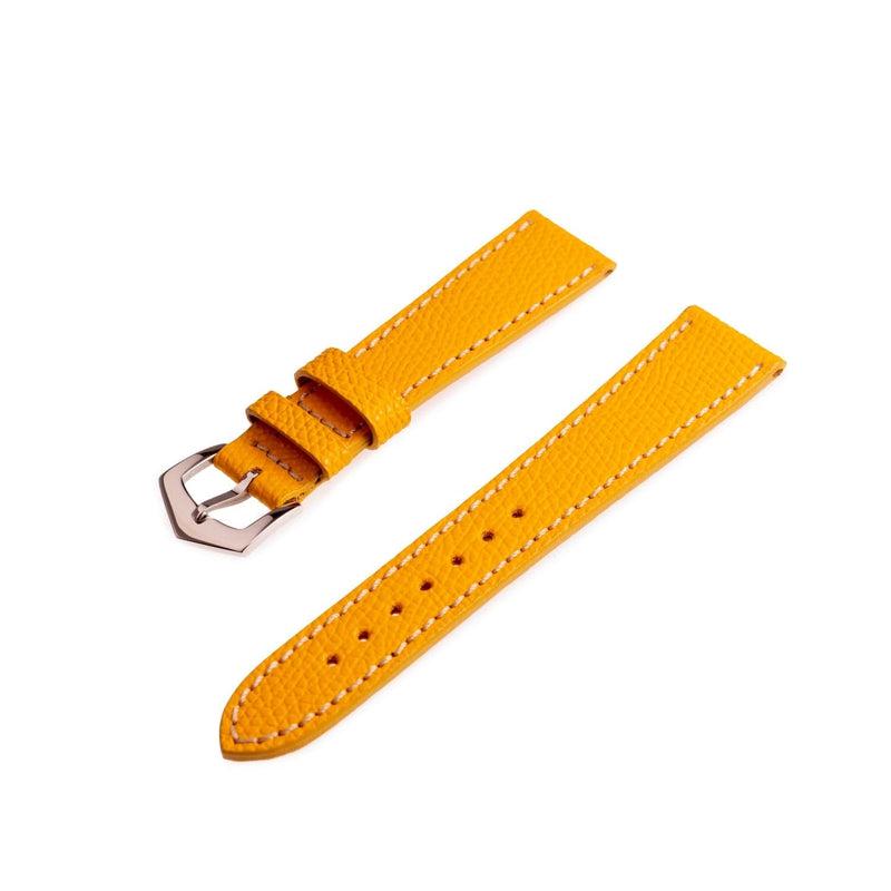 Apple Watch Leather Band ™ Hammered Yellow Ecru Stitches - Apple Watch Leather Straps- Milano Straps