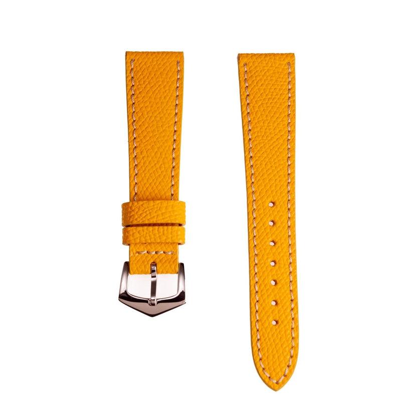 Apple Watch Leather Band ™ Hammered Yellow Ecru Stitches - Apple Watch Leather Straps- Milano Straps