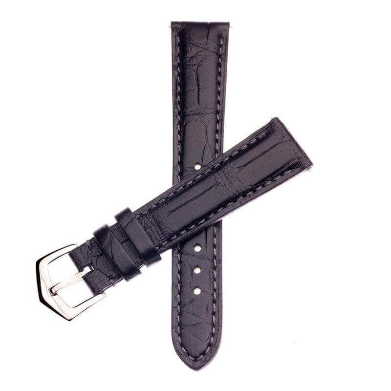 Apple Watch Leather Band ™ Matt Black Alligator Watch Strap - Apple Watch Alligator Bands- Milano Straps