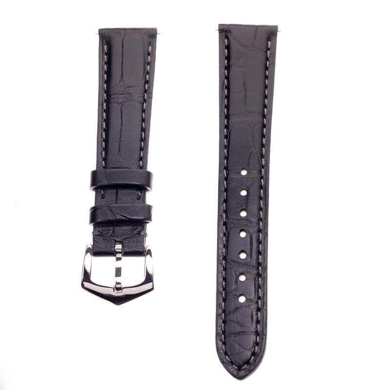 Apple Watch Leather Band ™ Matt Black Alligator Watch Strap - Apple Watch Alligator Bands- Milano Straps