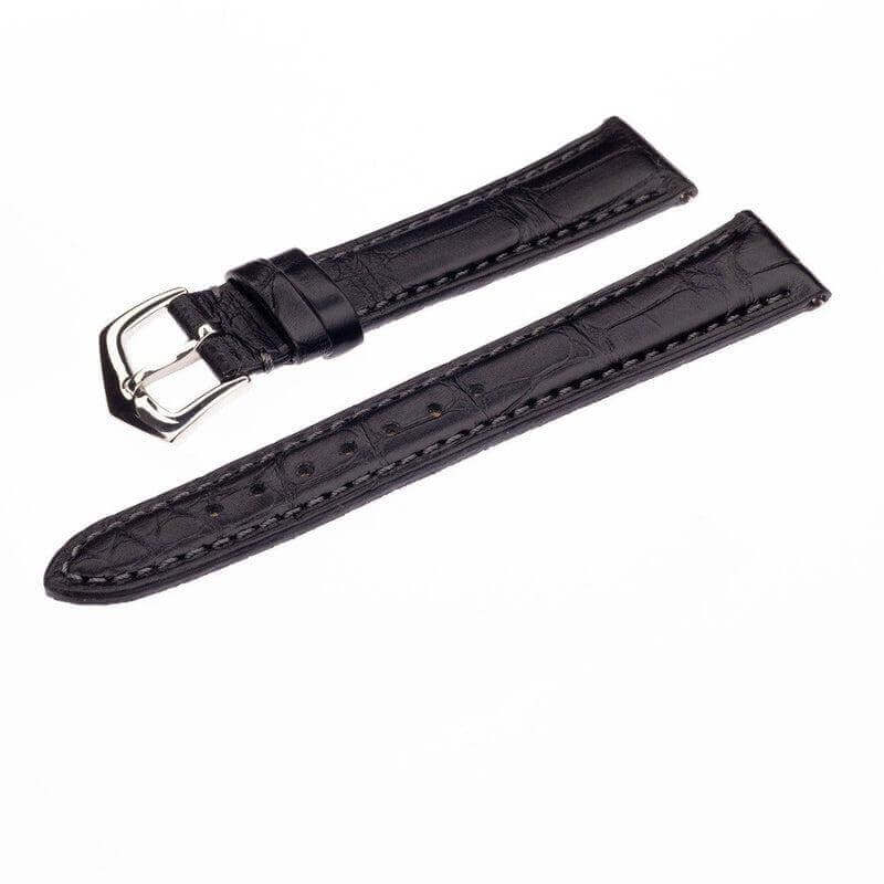 Apple Watch Leather Band ™ Matt Black Alligator Watch Strap - Apple Watch Alligator Bands- Milano Straps