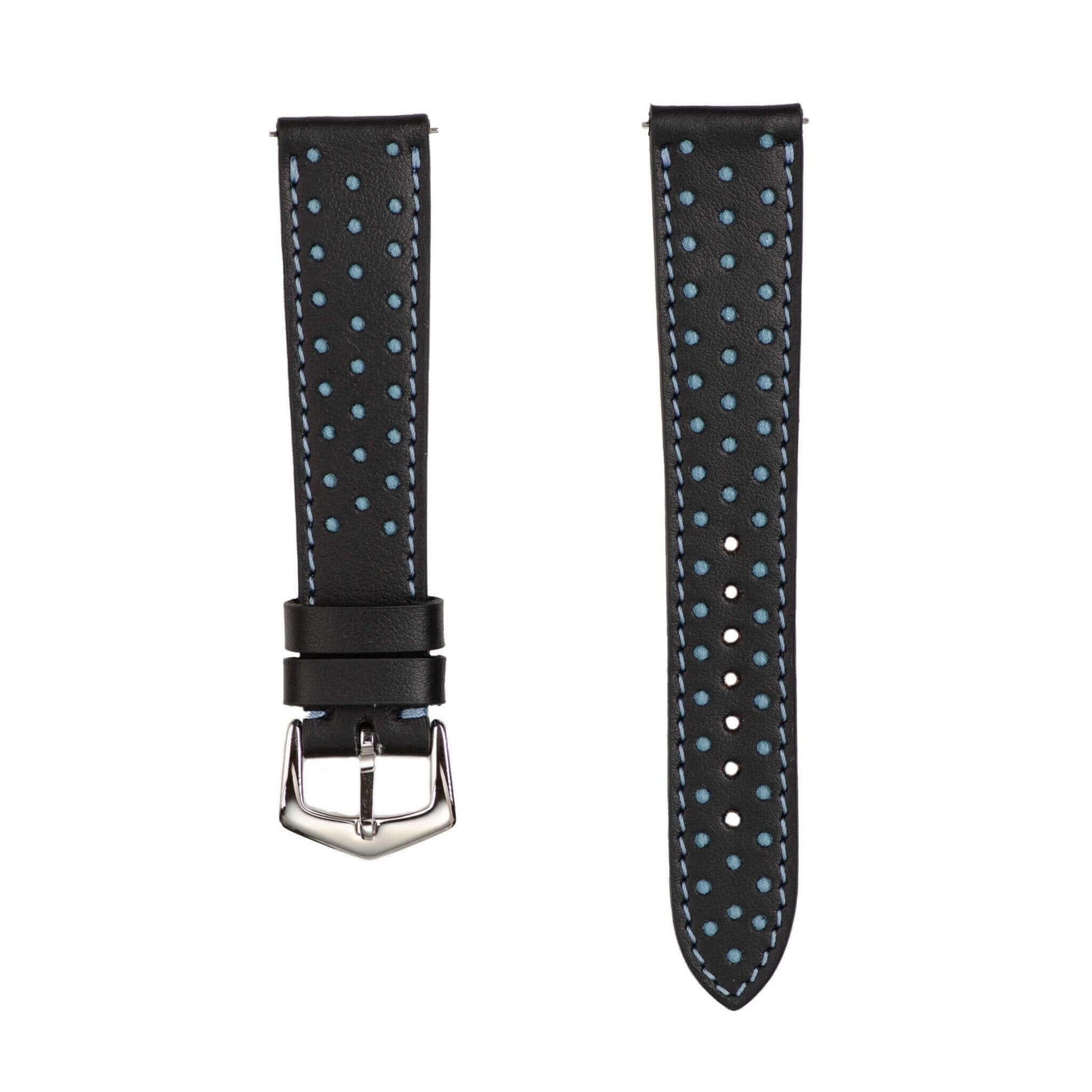 Black & Blue "Driver" Leather Watch StrapMilano Straps#Watch Bands#