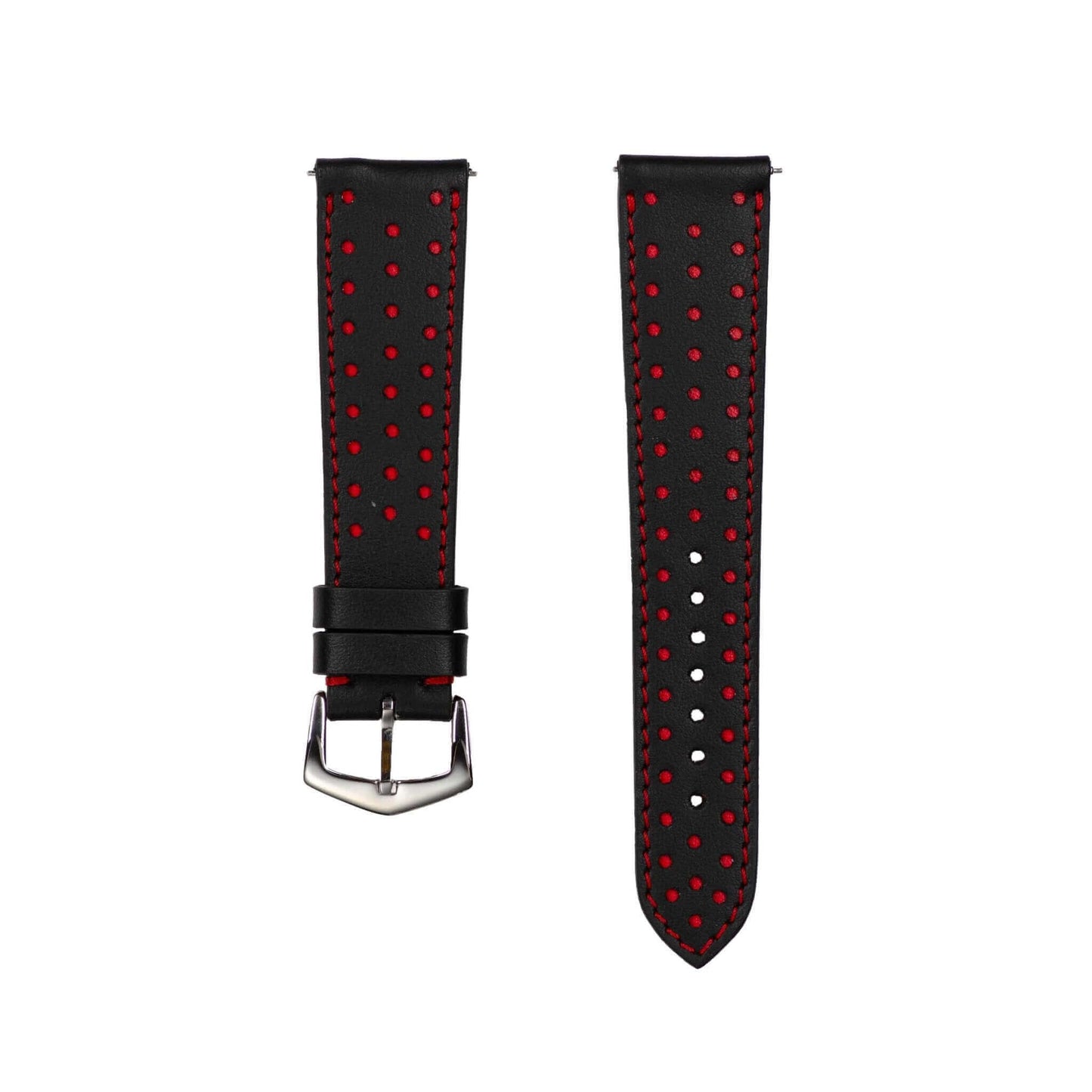 Black & Red "Driver" Leather Watch StrapMilano Straps#Watch Bands#