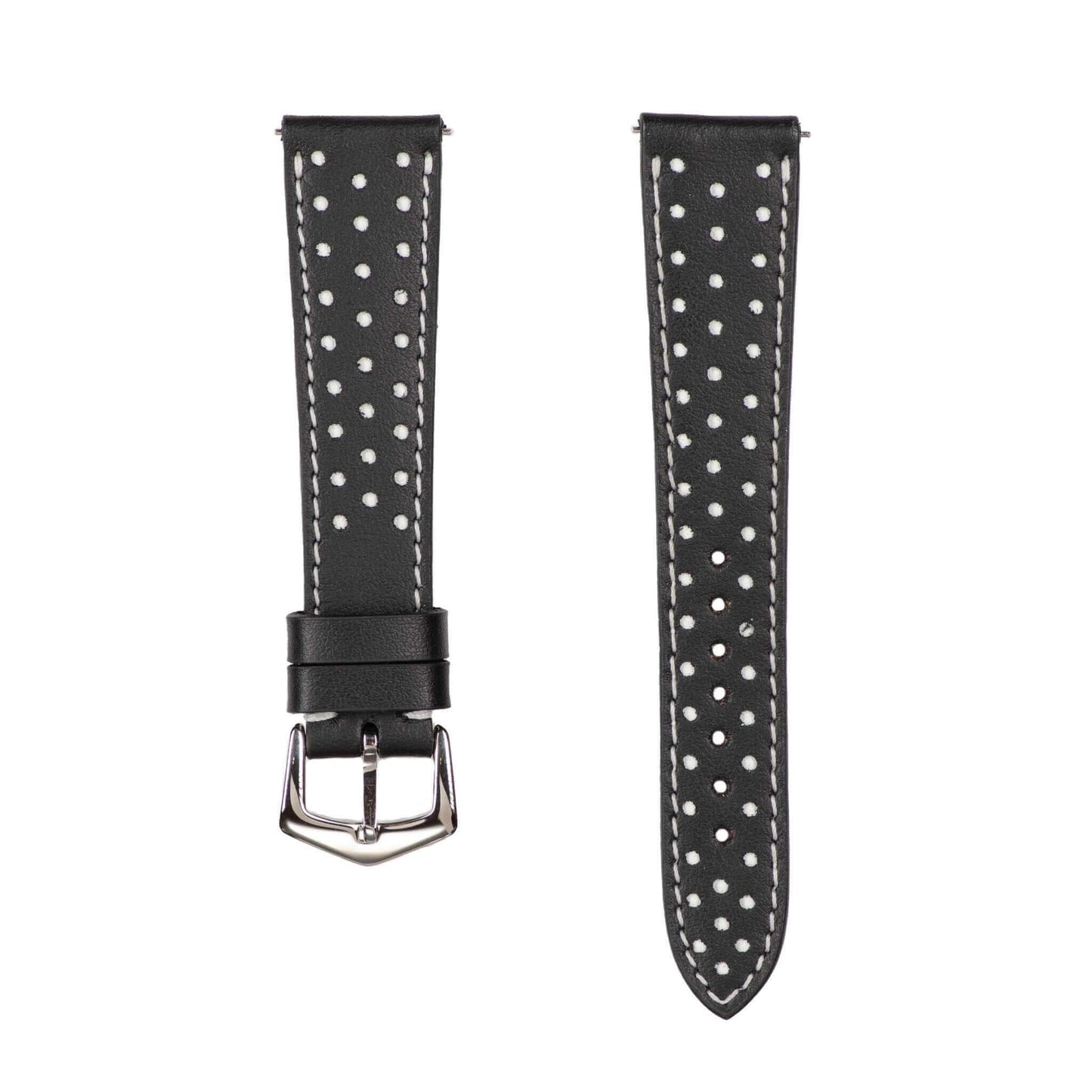 Black & White "Driver" Leather Watch StrapMilano Straps#Watch Bands#