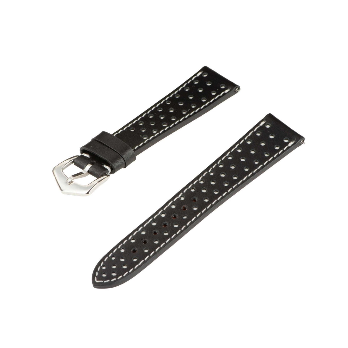 Black & White "Driver" Leather Watch StrapMilano Straps#Watch Bands#