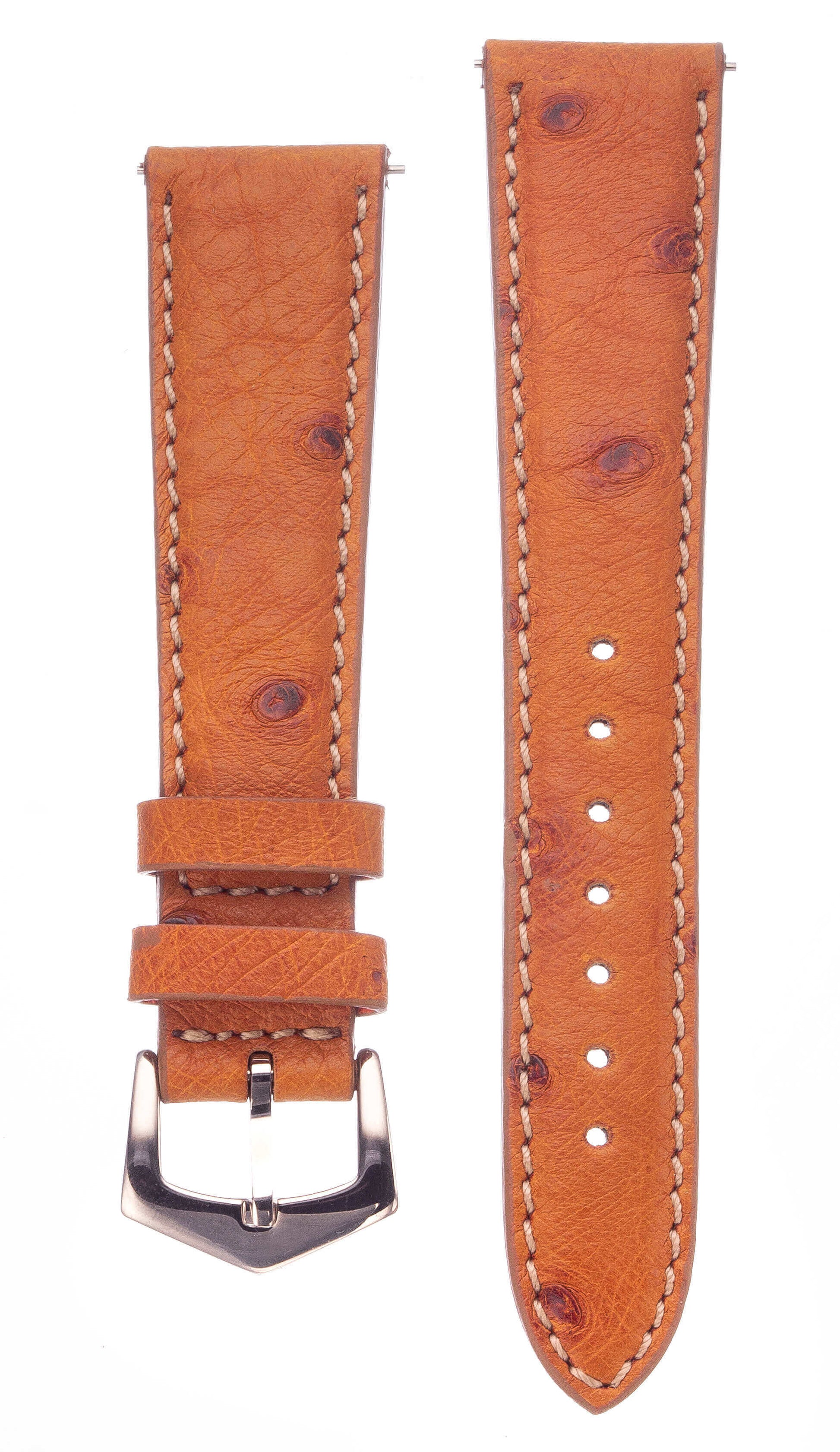 Cognac Ostrich Watch Band - Milano Straps