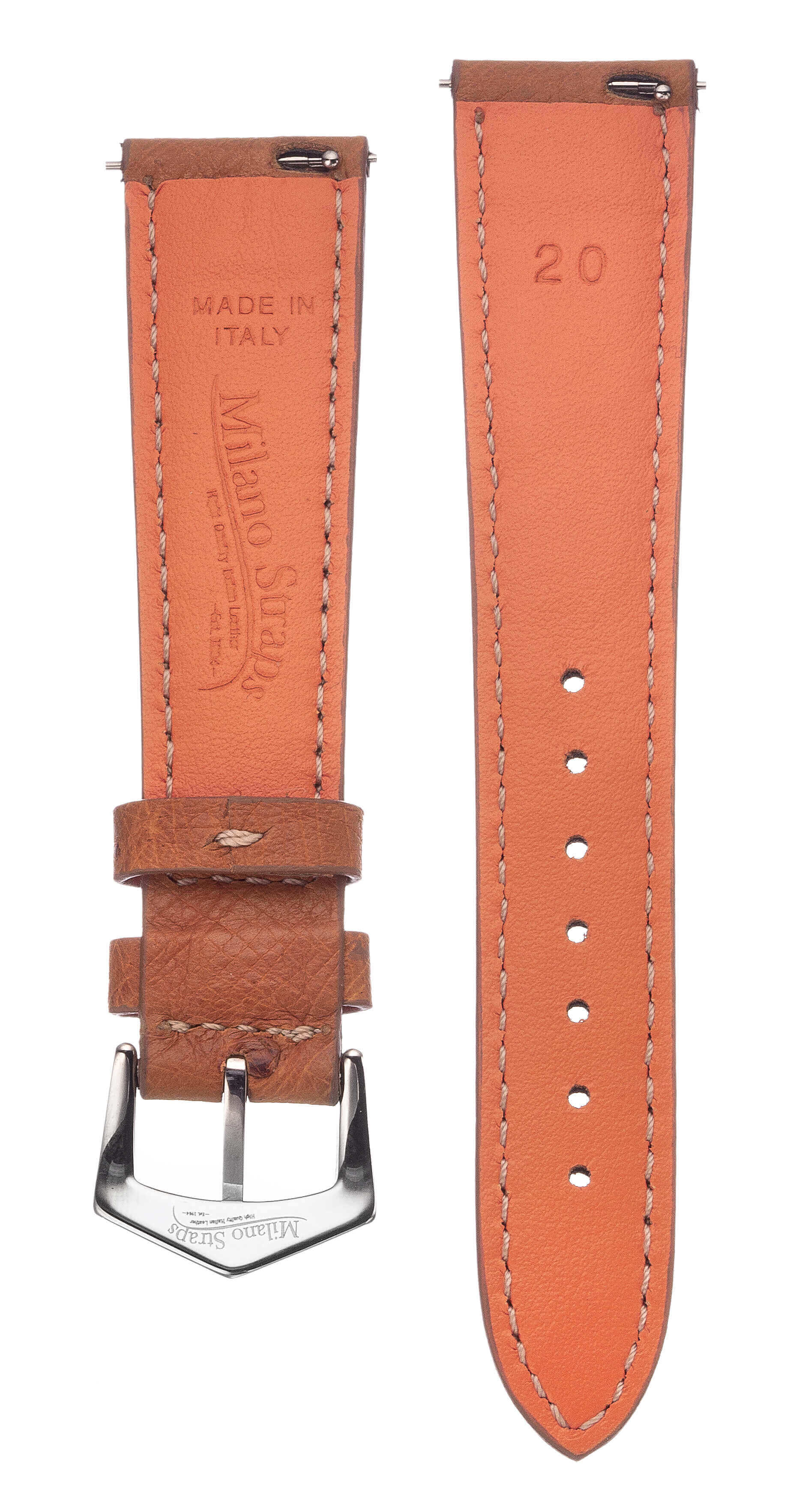 Cognac Ostrich Watch Band - Milano Straps