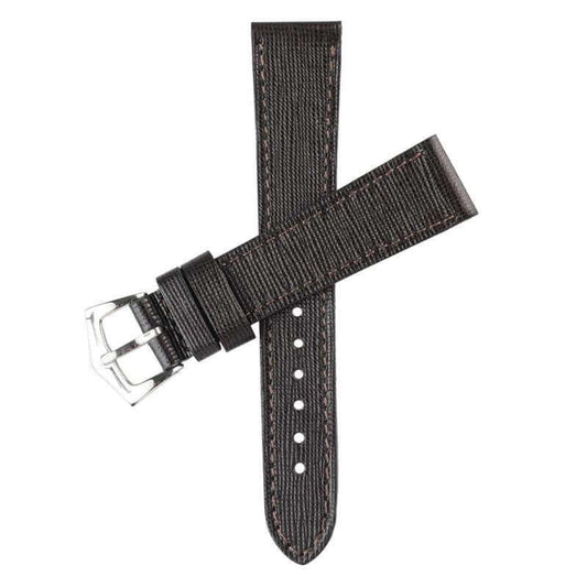 Dark Brown Saffiano Leather Watch Strap - Milano Straps