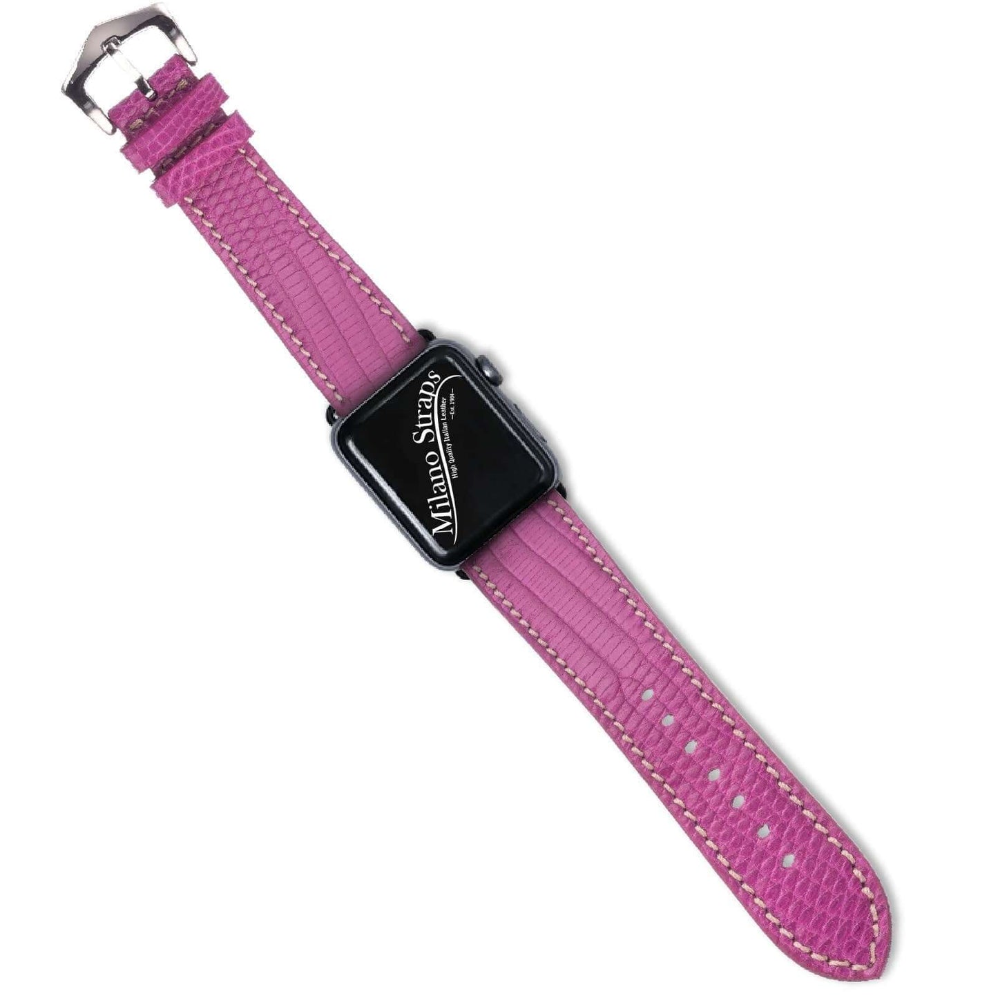 Fuchsia Lizard Apple Watch Leather Band | Watch bands - Milano Straps