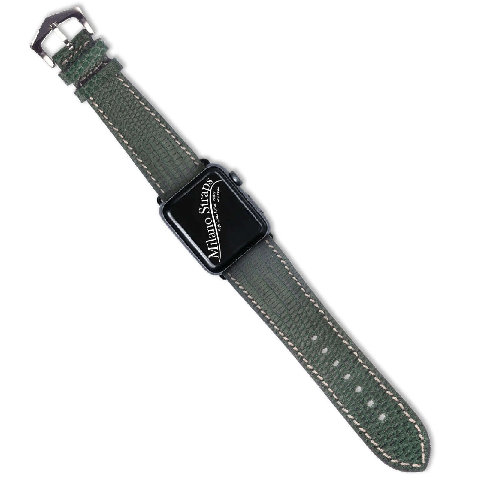 Green Lizard Apple Watch Leather Band | Watch Bands - Milano Straps