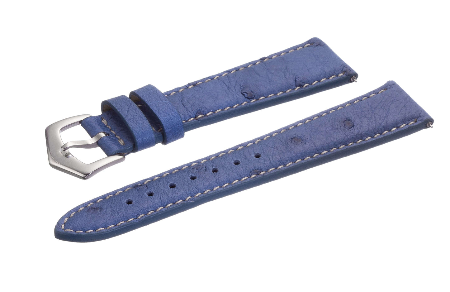 Light Blue Ostrich Leather Watch Band - Milano Straps