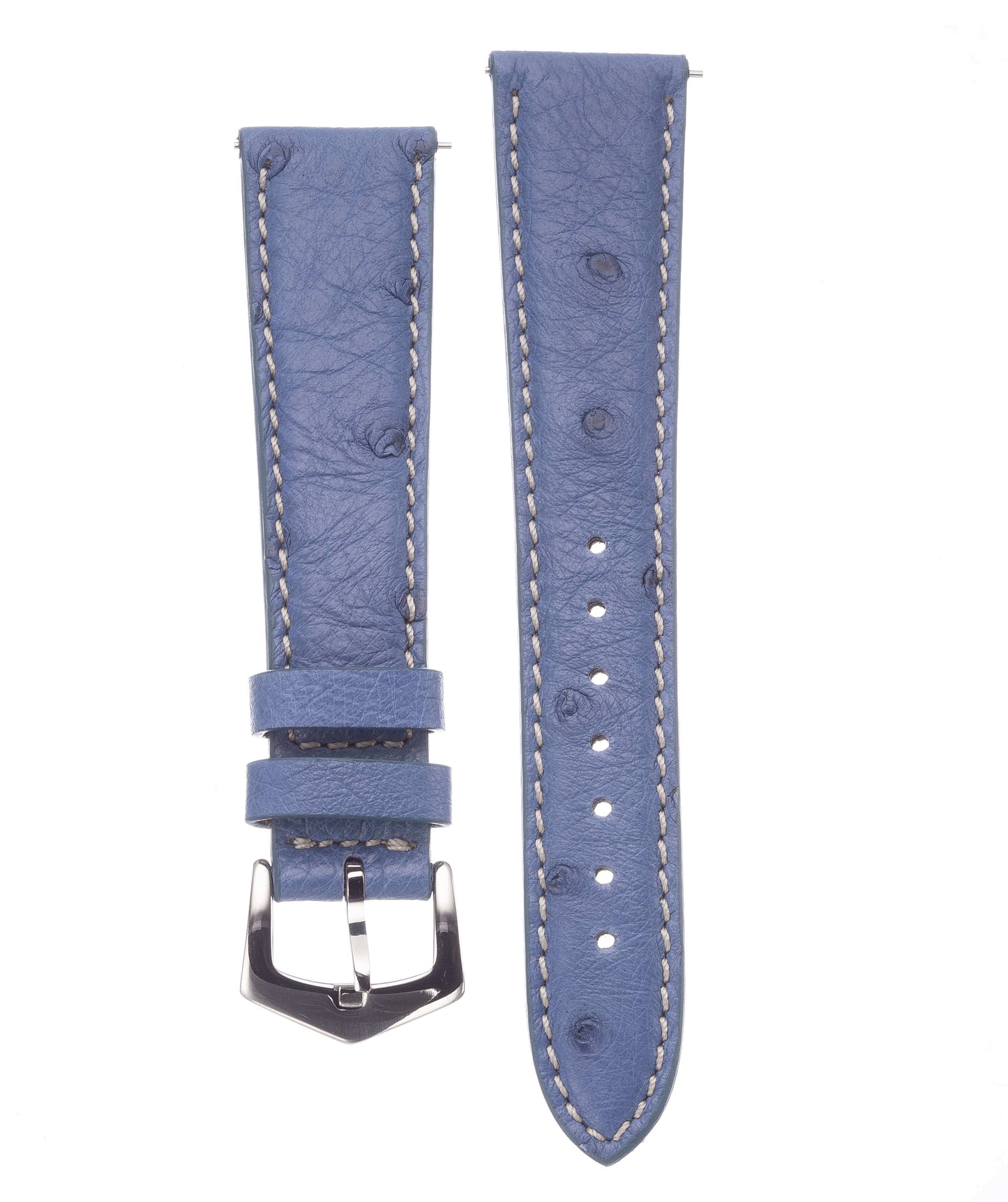 Light Blue Ostrich Leather Watch Band - Milano Straps