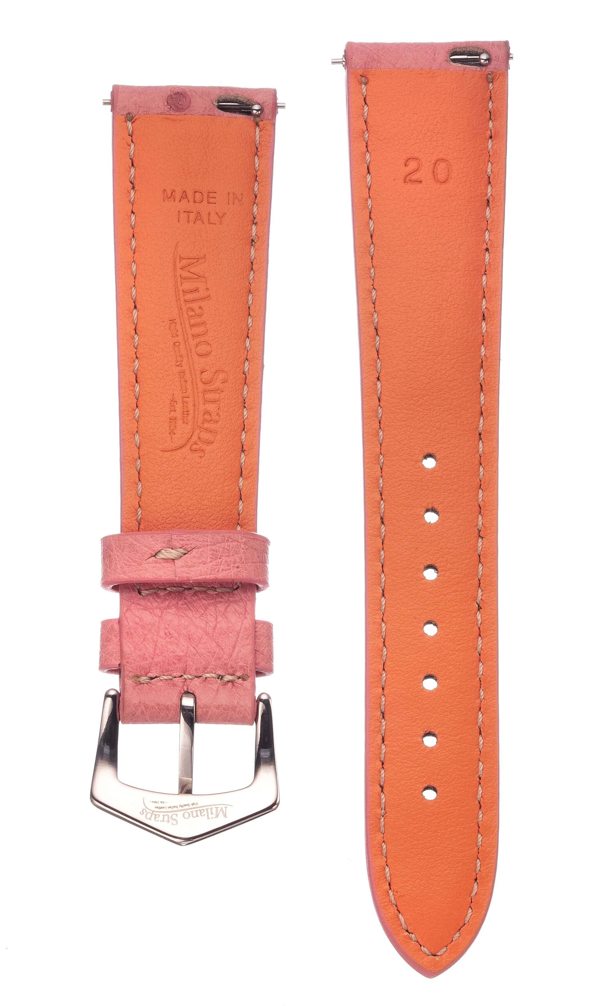 Pink Ostrich Watch Band - Milano Straps