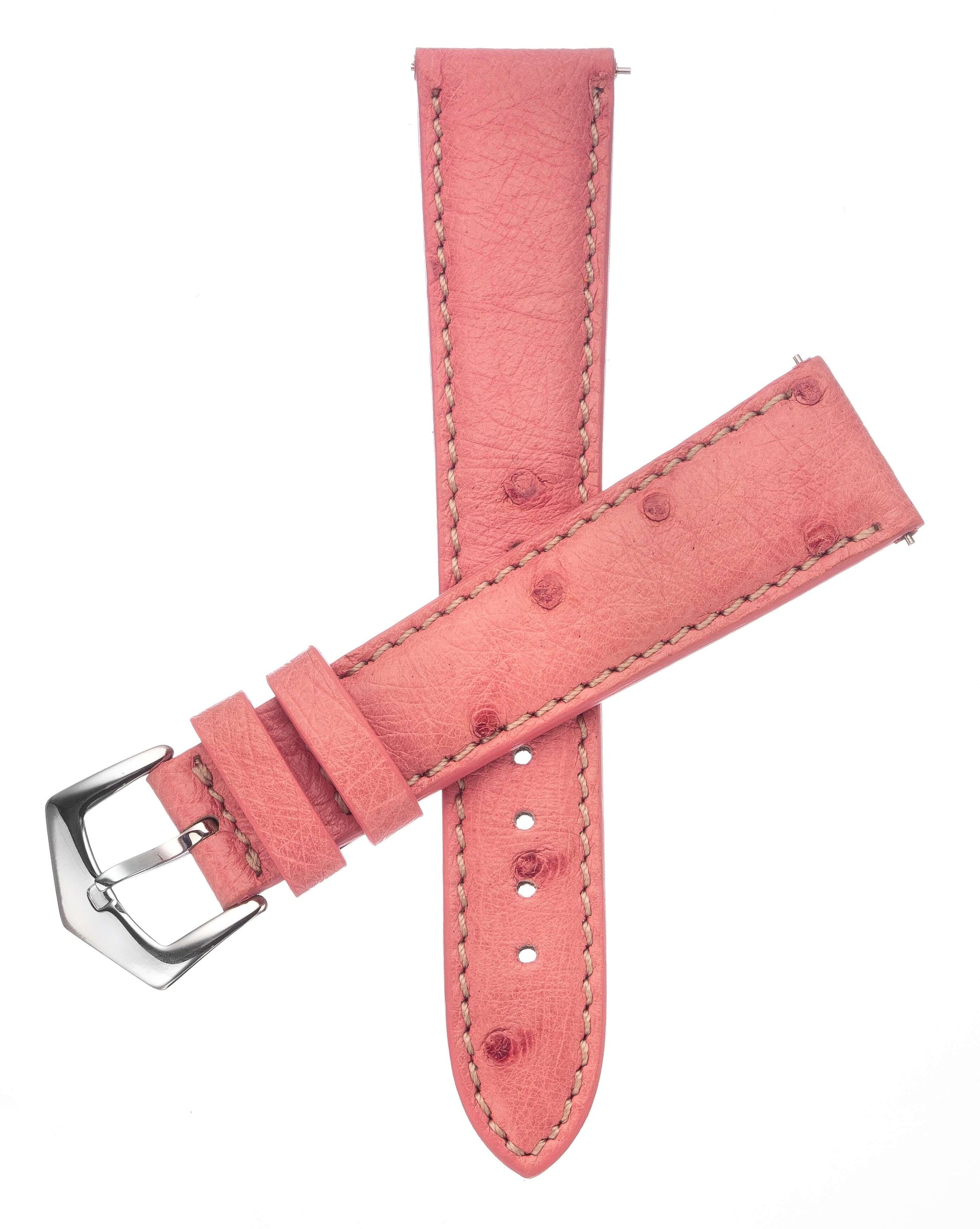 Pink Ostrich Watch Band - Milano Straps